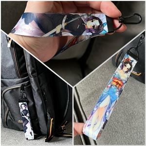 Handmade Anime Shinobu Kocho Demon Slayer Wristlet Lanyard Keychain